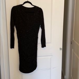 Black w/ White long sleeve stretchy dress